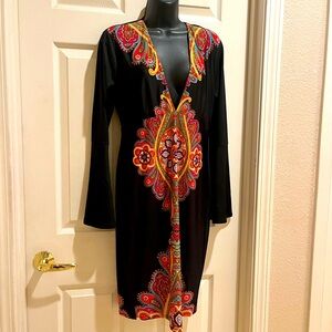 🟣 Venus long sleeve black dress